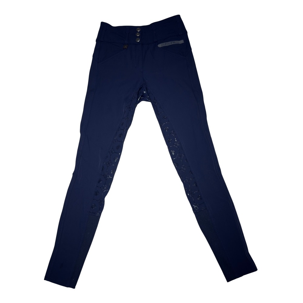 Romfh Navy Blue Full Seat Silicone Grip Equestrian Horse Riding Breeches 24R
